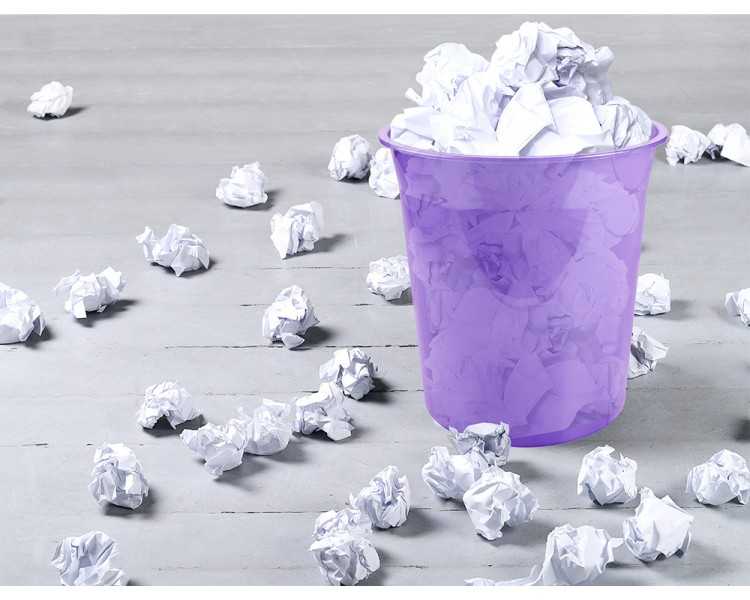 Papelera plastico liderpapel lavanda translucido 13 litros 275x285 mm