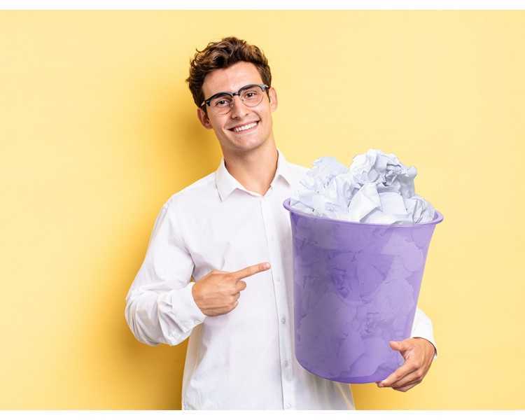 Papelera plastico liderpapel lavanda translucido 13 litros 275x285 mm