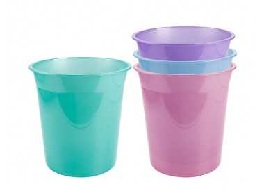 Papelera plastico liderpapel lavanda translucido 13 litros 275x285 mm