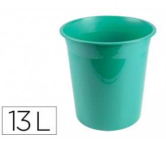Papelera plastico liderpapel menta opaco 13 litros 275x285 mm