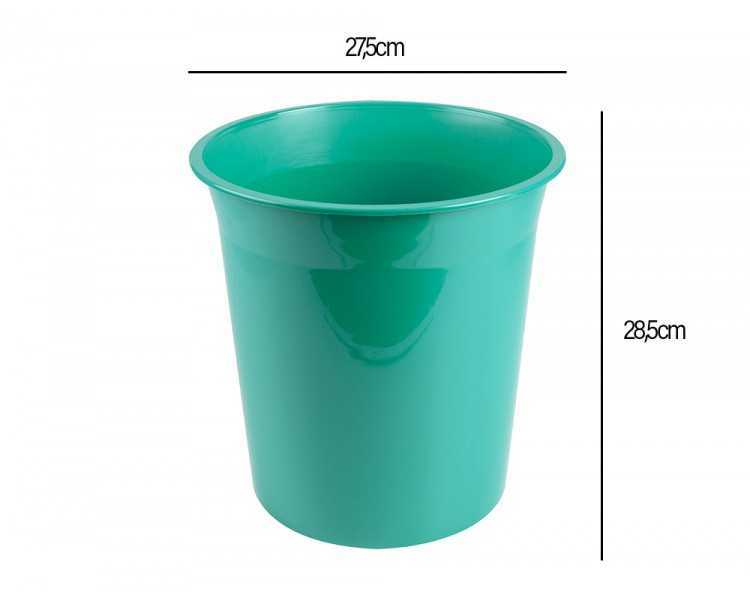 Papelera plastico liderpapel menta opaco 13 litros 275x285 mm