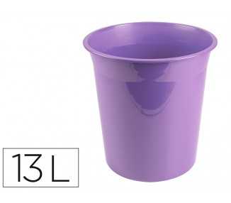 Papelera plastico liderpapel lavanda opaco 13 litros 275x285 mm