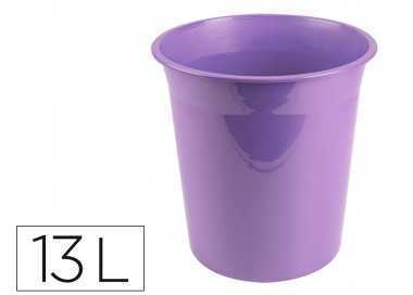 Papelera plastico liderpapel lavanda opaco 13 litros 275x285 mm