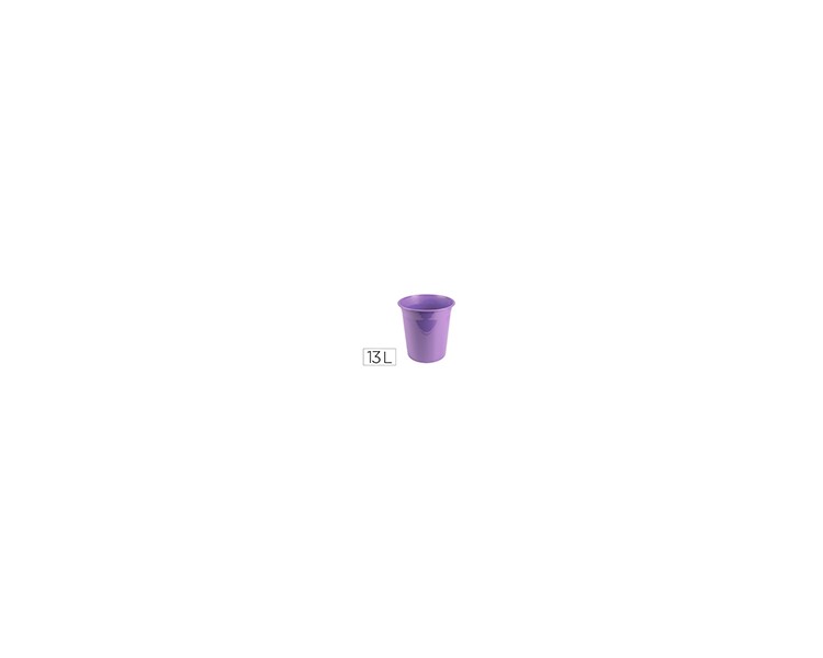 Papelera plastico liderpapel lavanda opaco 13 litros 275x285 mm