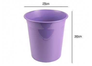 Papelera plastico liderpapel lavanda opaco 13 litros 275x285 mm