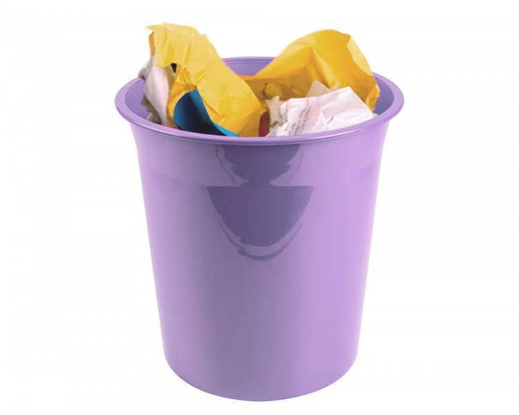 Papelera plastico liderpapel lavanda opaco 13 litros 275x285 mm