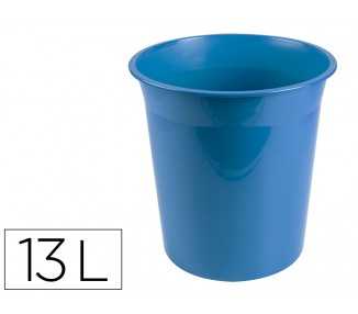 Papelera plastico liderpapel celeste opaco 13 litros 275x285 mm