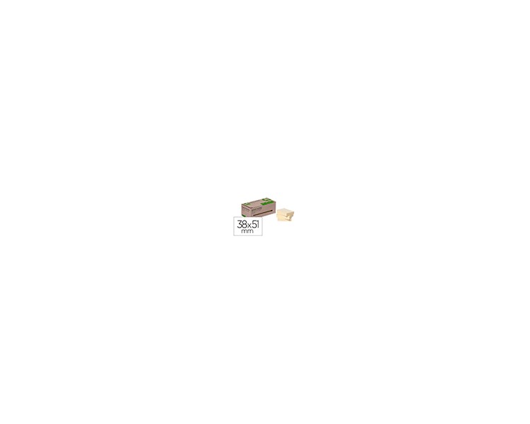 Bloc de notas adhesivas quita y pon q-connect 38x51 mm 100% papel reciclado amarillo en caja de carton