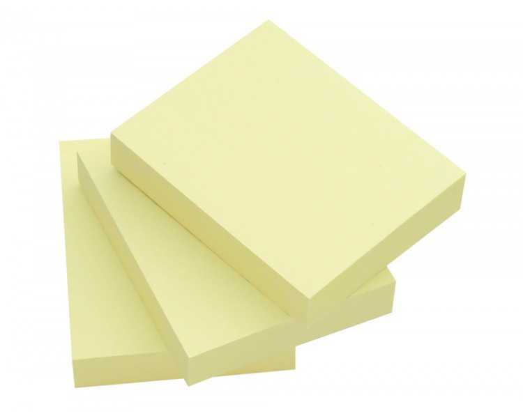 Bloc de notas adhesivas quita y pon q-connect 38x51 mm 100% papel reciclado amarillo en caja de carton