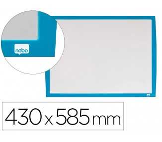 Pizarra blanca nobo magnetica marco azul 430x585 mm
