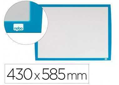 Pizarra blanca nobo magnetica marco azul 430x585 mm