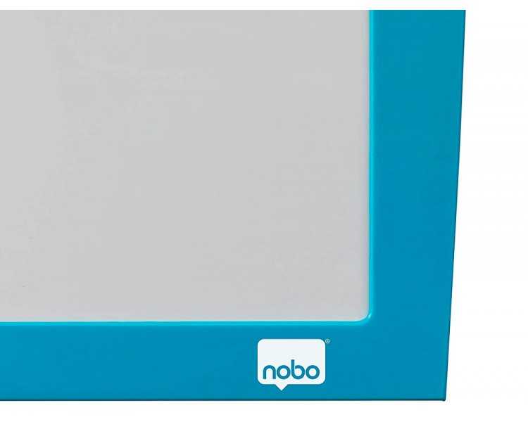 Pizarra blanca nobo magnetica marco azul 430x585 mm