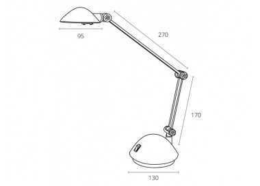 Lampara de oficina archivo 2000 con brazo doble articulado regulable en altura led 3w color plata