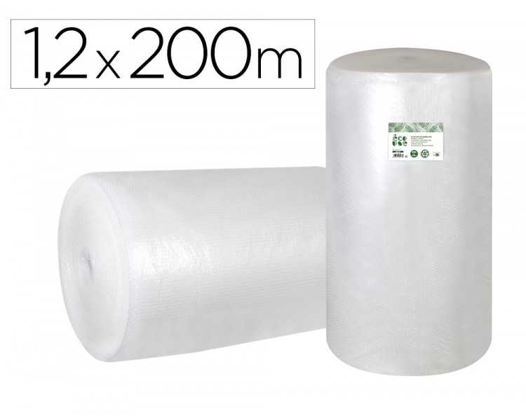 Plastico burbuja liderpapel ecouse 1.20x200m 30% de plastico reciclado