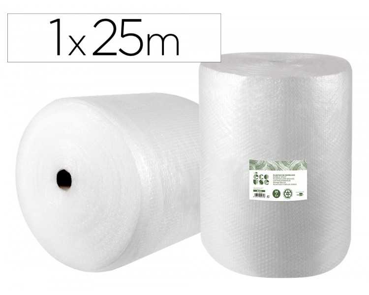 Plastico burbuja liderpapel ecouse 1x25m 30% de plastico reciclado