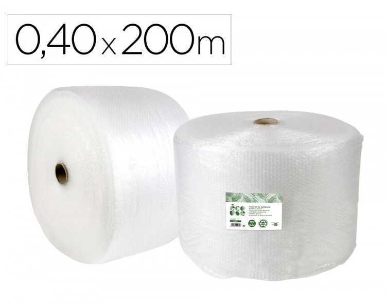 Plastico burbuja liderpapel ecouse 0.40x200m 30% de plastico reciclado