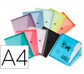Carpeta liderpapel dossier broche transparente din a4 paquete de 12 unidades colores surtidos