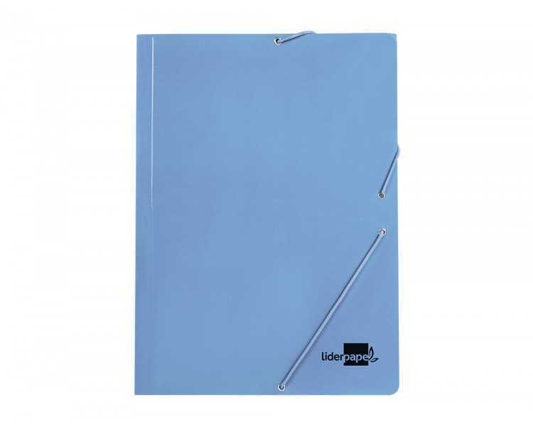 Carpeta liderpapel gomas folio 3 solapas carton plastificado colores pasteles surtidos