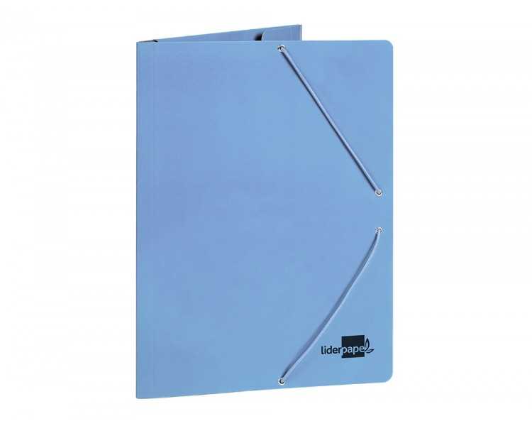 Carpeta liderpapel gomas folio 3 solapas carton plastificado colores pasteles surtidos