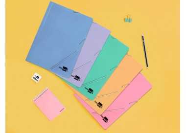 Carpeta liderpapel gomas folio 3 solapas carton plastificado colores pasteles surtidos Carpeta liderpapel gomas folio 3 solapas carton plastificado colores pasteles surtidos