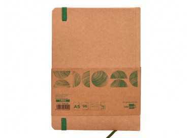 Libreta liderpapel ecouse 100% reciclada a5 96 hojas 70g/m2 horizontal con gomilla y marca paginas