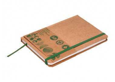 Libreta liderpapel ecouse 100% reciclada a5 96 hojas 70g/m2 horizontal con gomilla y marca paginas
