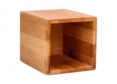 Cubilete portalapices liderpapel bambu 100% natural ecouse cuadrado 80x80x100 mm