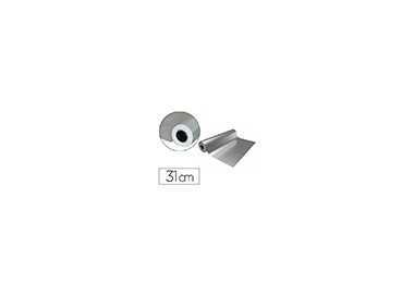Papel de regalo basika metalizado plata bobina ancho 31 cm longitud 80 m
