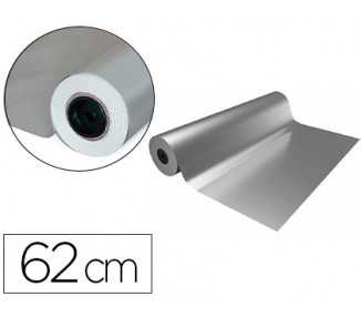 Papel de regalo basika metalizado plata bobina ancho 62 cm longitud 80 m