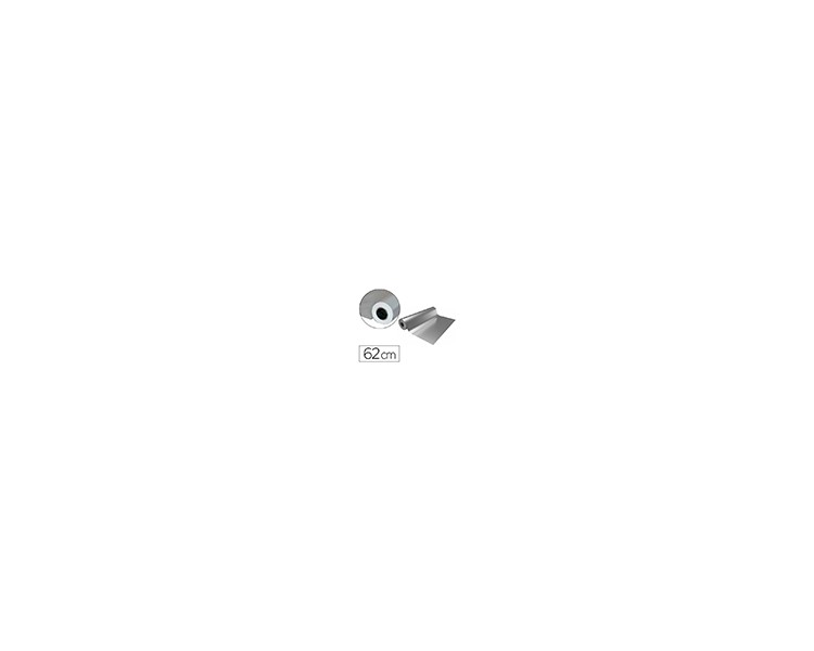 Papel de regalo basika metalizado plata bobina ancho 62 cm longitud 80 m
