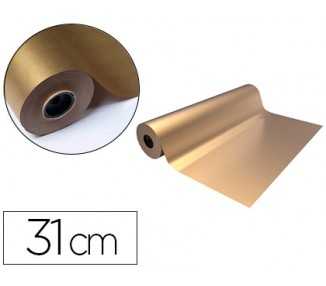 Papel de regalo basika metalizado oro bobina ancho 31 cm longitud 80 m