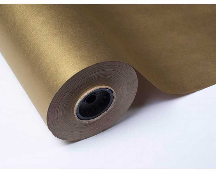 Papel de regalo basika metalizado oro bobina ancho 31 cm longitud 80 m