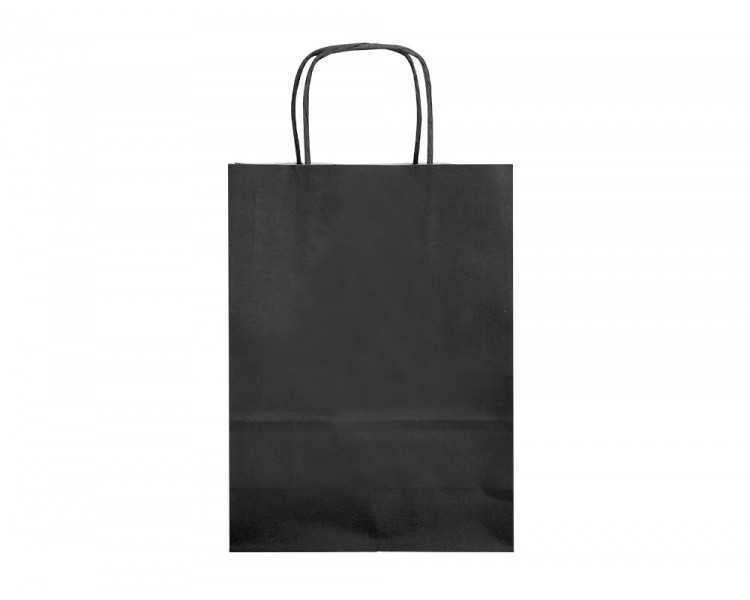 Bolsa papel q-connect celulosa negro l con asa retorcida 320x400x14 mm