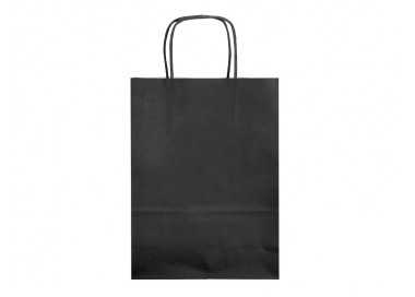 Bolsa papel q-connect celulosa negro l con asa retorcida 320x400x14 mm