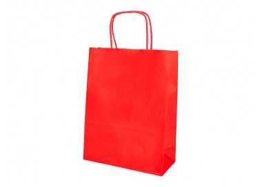 Bolsa papel q-connect celulosa rojo l con asa retorcida 320x400x14 mm