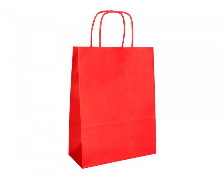 Bolsa papel q-connect celulosa rojo l con asa retorcida 320x400x14 mm