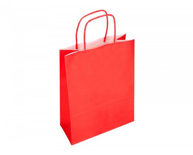 Bolsa papel q-connect celulosa rojo l con asa retorcida 320x400x14 mm