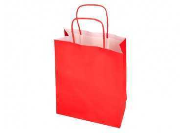 Bolsa papel q-connect celulosa rojo l con asa retorcida 320x400x14 mm