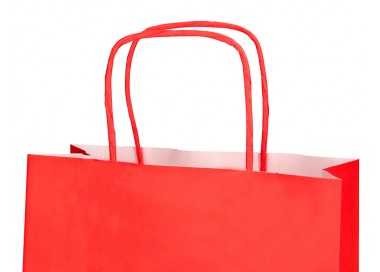 Bolsa papel q-connect celulosa rojo l con asa retorcida 320x400x14 mm