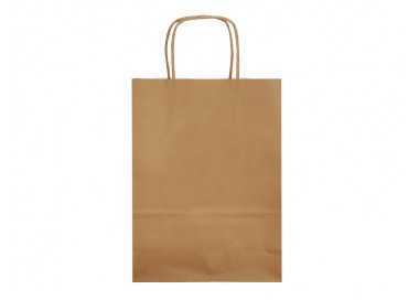 Bolsa papel q-connect celulosa natural liso l con asa retorcida 320x400x14 mm Bolsa papel q-connect celulosa natural liso l con asa retorcida 320x400x14 mm