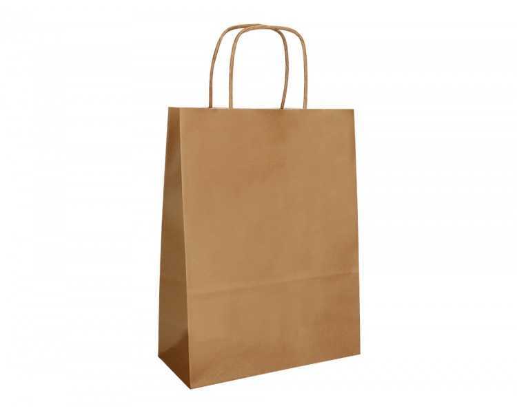 Bolsa papel q-connect celulosa natural liso l con asa retorcida 320x400x14 mm
