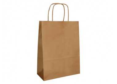 Bolsa papel q-connect celulosa natural liso l con asa retorcida 320x400x14 mm Bolsa papel q-connect celulosa natural liso l con asa retorcida 320x400x14 mm