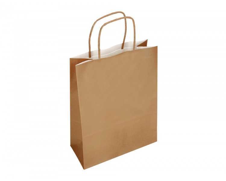 Bolsa papel q-connect celulosa natural liso l con asa retorcida 320x400x14 mm
