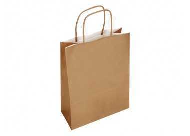 Bolsa papel q-connect celulosa natural liso l con asa retorcida 320x400x14 mm Bolsa papel q-connect celulosa natural liso l con asa retorcida 320x400x14 mm