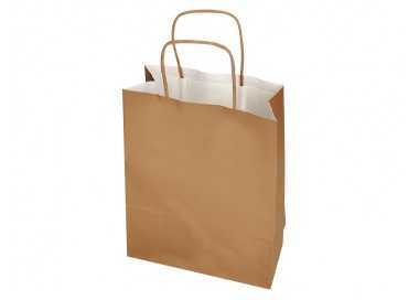 Bolsa papel q-connect celulosa natural liso l con asa retorcida 320x400x14 mm Bolsa papel q-connect celulosa natural liso l con asa retorcida 320x400x14 mm