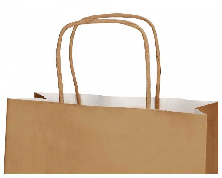 Bolsa papel q-connect celulosa natural liso l con asa retorcida 320x400x14 mm