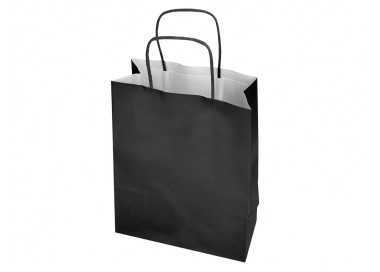 Bolsa papel q-connect celulosa negro m con asa retorcida 270x370x12 mm Bolsa papel q-connect celulosa negro m con asa retorcida 270x370x12 mm