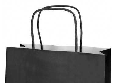 Bolsa papel q-connect celulosa negro m con asa retorcida 270x370x12 mm Bolsa papel q-connect celulosa negro m con asa retorcida 270x370x12 mm