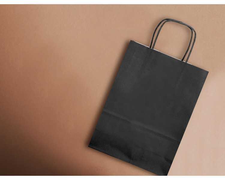 Bolsa papel q-connect celulosa negro m con asa retorcida 270x370x12 mm