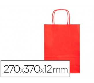 Bolsa papel q-connect celulosa rojo m con asa retorcida 270x370x12 mm